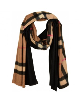 Brown/black winter scarf with Burberry checks
